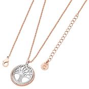 Tree Of Life Necklace with Cz Circle Rose Gold image