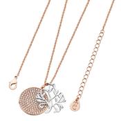 Tree Of Life Necklace with Pave Disc Rose Gold image