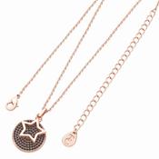 Star Floating Rose Gold Black Pave Disc Pendant image