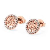 Rose Gold TOL in CZ Circle Stud Earrings image