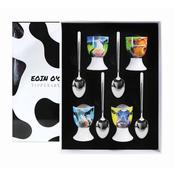 Eoin O Connor Cows Set of 4 Egg Cup and Spoon image