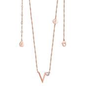 Tipperary Crystal Letter V Pendant Rose Gold image
