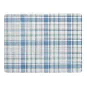 Checks Green Blue 6 Piece Placemat &amp; Coaster Set image