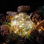 10cm Orb bauble with 10 Warm LED Lights image