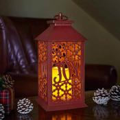 Joy Led Candle Lantern Red 27x14cm image