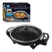 Electric Non-Stick Wok with Glass Lid 33x9cm Plate image