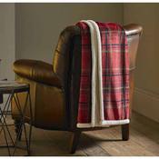 Red Check Sherpa Throw 125cm x 150cm image
