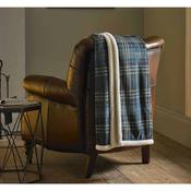Teal Check Sherpa Throw 125cm x 150cm image