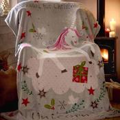 Unicorn Christmas Throw 130 x 170cm image