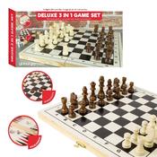 Deluxe 3 In 1 Game Set – Chess Draughts Backgammon image