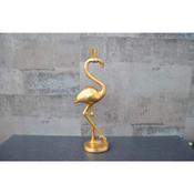Large Resin Flamingo With Gold Crown Height 41cm image