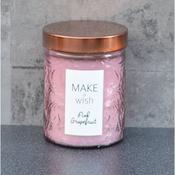 Pink Grapefruit 11cm Embossed Glass Wax Pot image