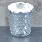11.7cm Glass Candle Silver Hyacinth and Lily Scent image