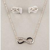 Rose Gold Infinity Necklace and Earring Set image