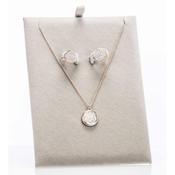 Rose Gold Round Diamante Necklace and Earring Set image