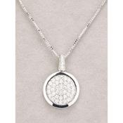Newgrange Silver Diamante Round Pendant image