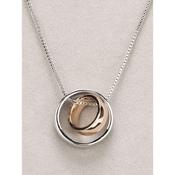 Newgrange Silver and Rose Gold Ring Pendant image