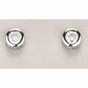 Newgrange Silver Small White Stone Earrings image
