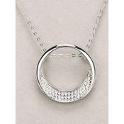 Newgrange Silver Half Moon Diamante Pendant image