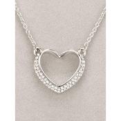 Newgrange Silver Diamante Heart Necklace image
