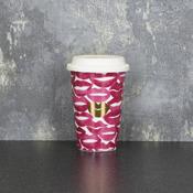 15cm Travel Mug Pink Gold Lips image