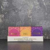 Set of 3 Glass Votives India Kashmir Pear image