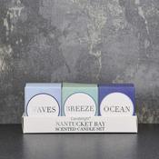 Set of 3 Glass Votives Nantucket Seasalt image