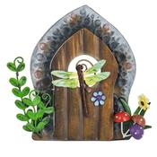 Fairy Door   Dragonfly and Blue Flower image