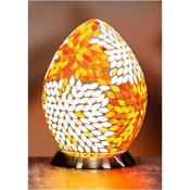 Amber and White Mosaic Egg Lamp image