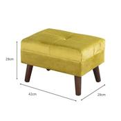 Smooth Velvet Footstool Mustard image