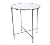 Grace Mirror Top Accent Table Brushed Chrome image