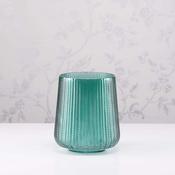 Glass Hurricane Candleholder Green Height 18cm image