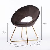 Oslo Velvet Accent Chair Charcoal Grey image