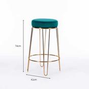 Oslo Velvet Island Stool Round Teal image