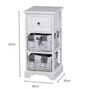 Boston 1 Drawer 2 Basket Storage Unit White image