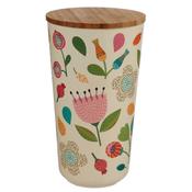 Autumn Falls Bamboo Large Round Storage Jar image