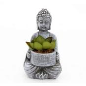 Buddha With Succulent Height 14cm image