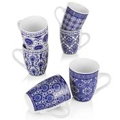 Newbridge 6 Blue Mosaic Porcelain Mugs image