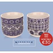 Newbridge 6 Blue Mosaic Porcelain Bowls image
