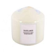 White Linen Pillar Candle 7x7cm image