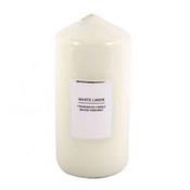 White Linen Pillar Candle 14x7cm image