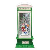 Cream &amp; Green  Telephone Box LED H26.5cm