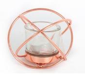 Rose Gold Cross Tea Light Holder 12x9cm image