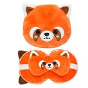 Red Panda Round Travel Pillow and Eye Mask image