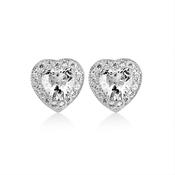 Clear Stone Heart Earrings image