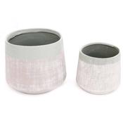 Set of 2 Eucalyptus Round Pots L18x15cm S13x11cm image