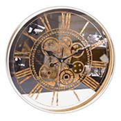 Mirrored Gears Wall Clock Gold 45cm image
