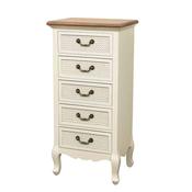 Cliona Off White 5 Drawer Tallboy H100xW48xD35cm image