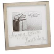 6x4in Silverplated Box Frame 60th Birthday image