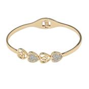 Heart Multi Rose Gold Hinge Bangle image